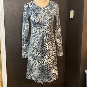 Pink Tartan Women's‎ animal print cheetah fit and flare long sleeve mini dress